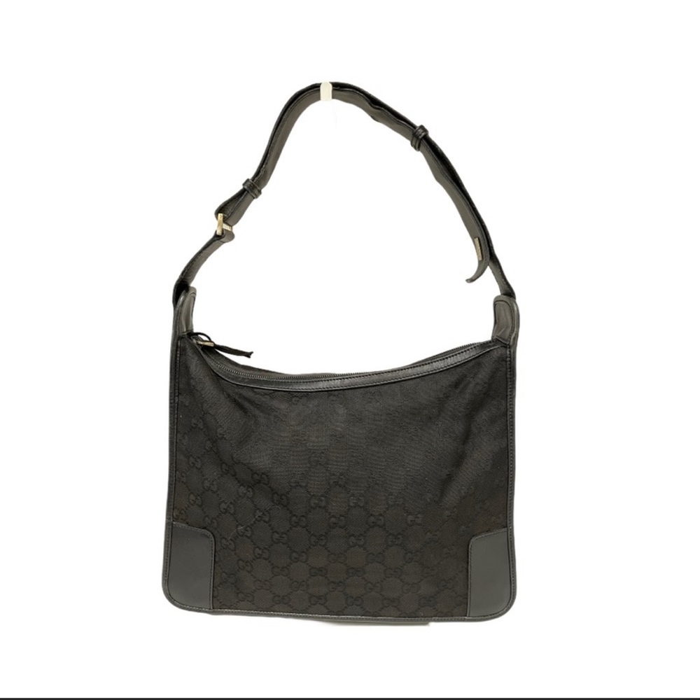 Authentic Gucci black GG shoulder bag